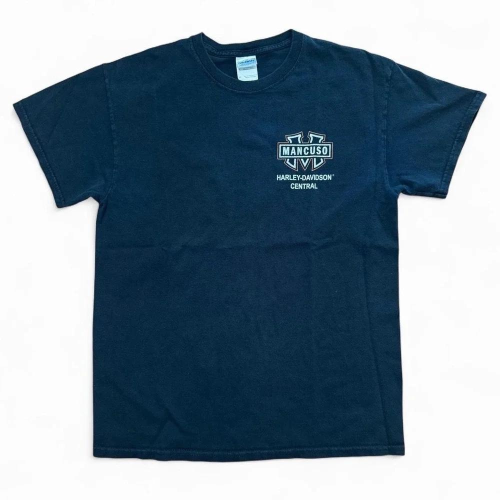 Y2K Faded Harley Davidson Mancuso Central Texas Biker Motorcycle T-shirt N - Picture 2 of 6